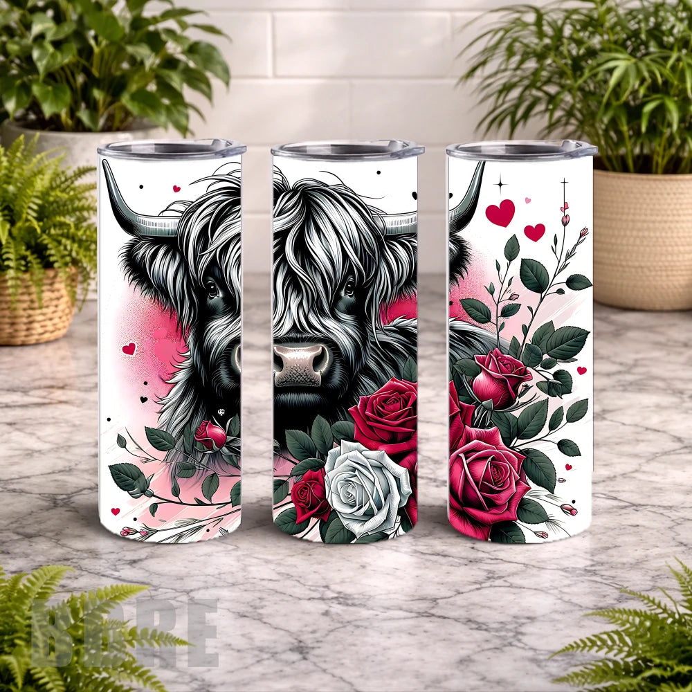 Highland Cow 3 20 OZ Wrap Mockup