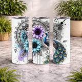 Peacock Blooms 20 OZ Wrap Mockup
