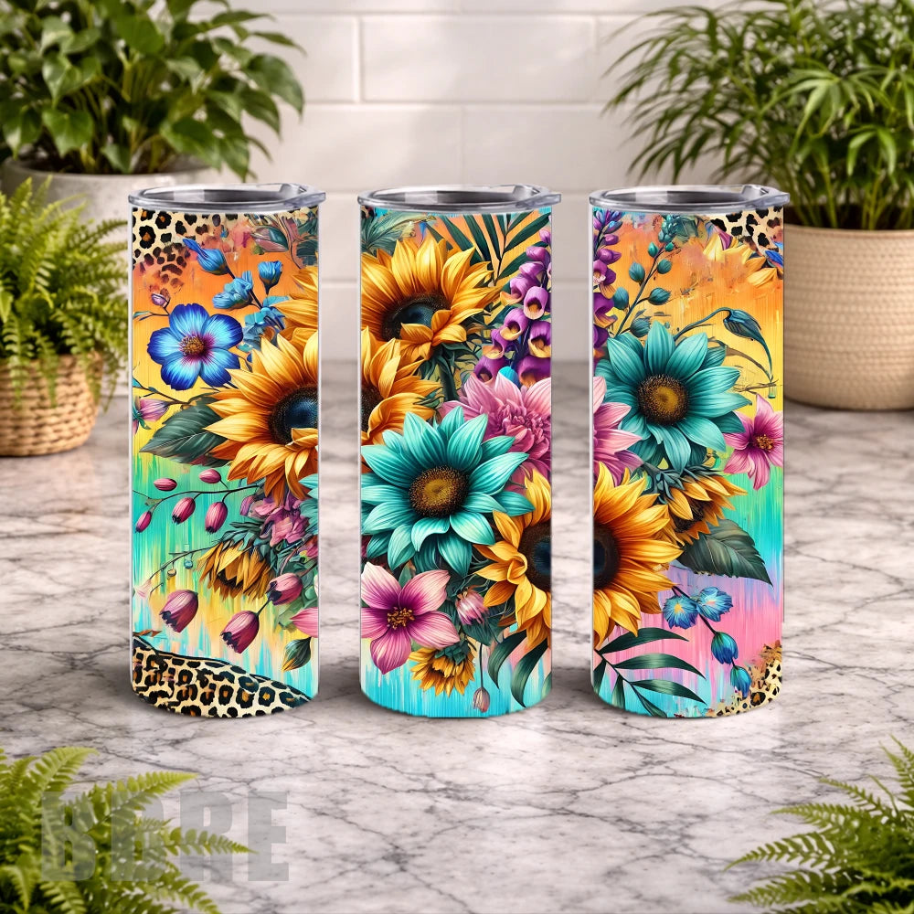 Floral Burst 20 OZ Wrap Mockup