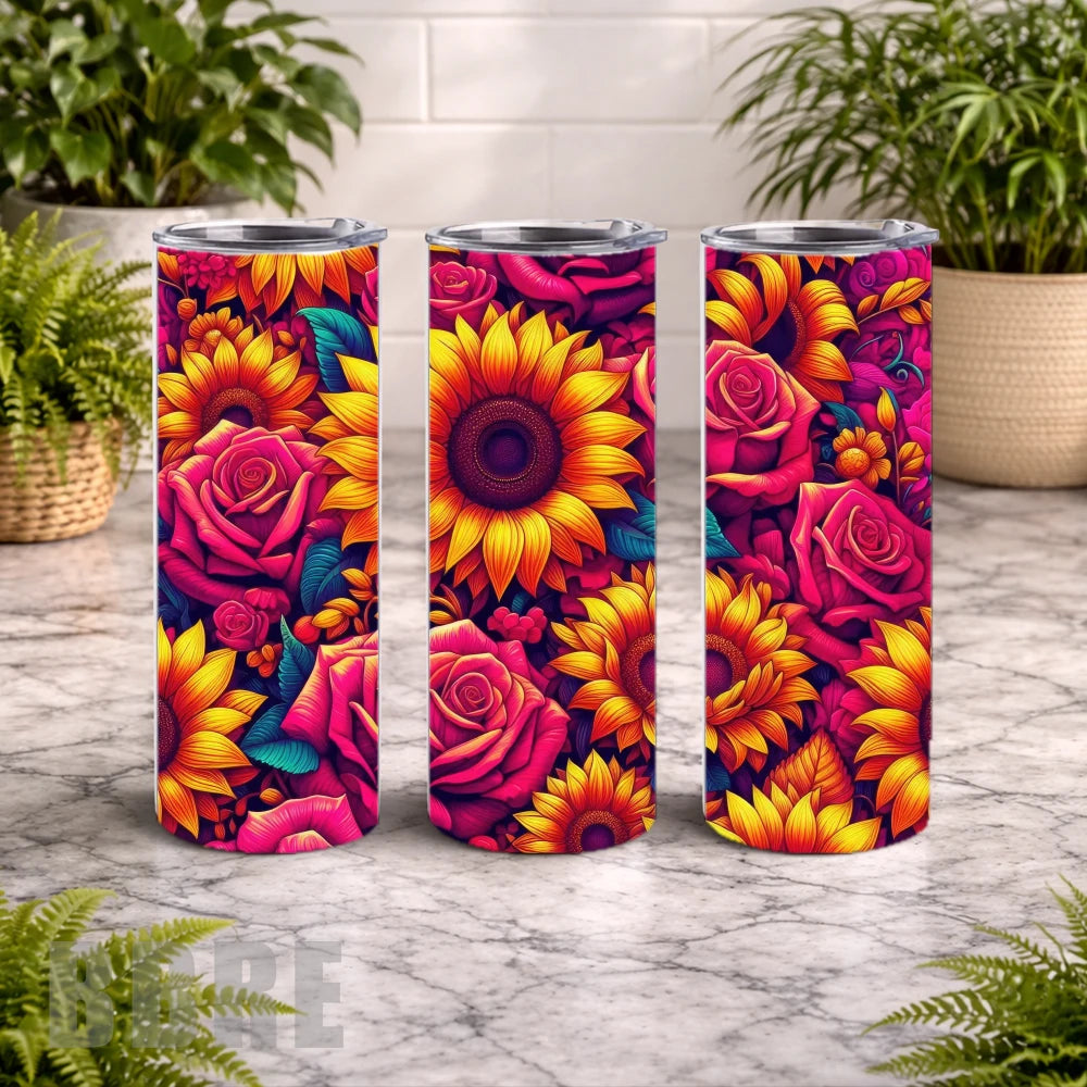 Floral Burst 2 20 OZ Wrap Mockup