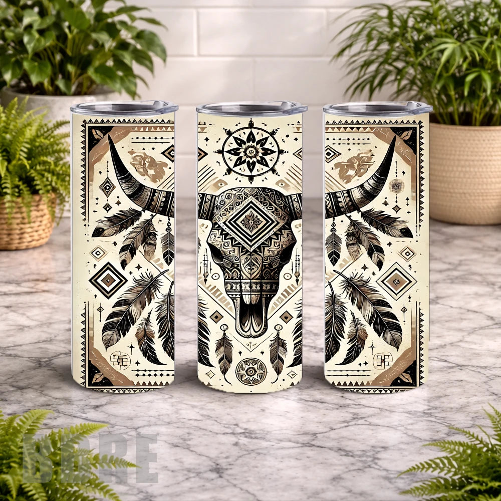 Tribal Bull 20 OZ Wrap Mockup