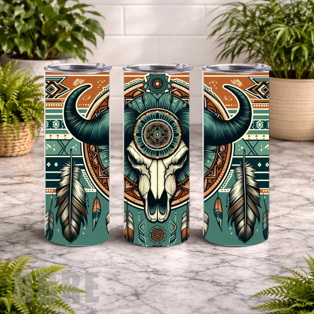 Buffalo Skull 2 20 OZ Wrap Mockup