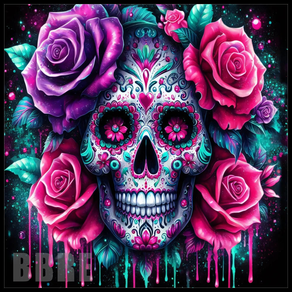 Floral Skull 31 20 OZ Sublimation Wrap