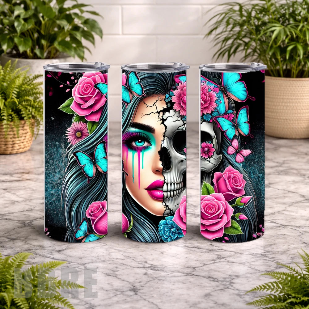 Skull Butterfly 2 20 OZ Wrap Mockup