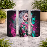 Floral Skull 37 20 OZ Wrap Mockup