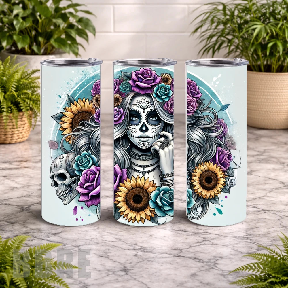 Sugar Skull 3 20 OZ Wrap Mockup
