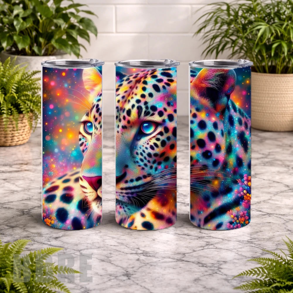 Colorful Leopard 20 OZ Wrap Mockup