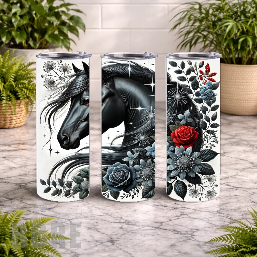 Black Horse 20 OZ Wrap Mockup