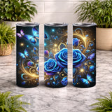 Blue Floral 20 OZ Wrap Mockup