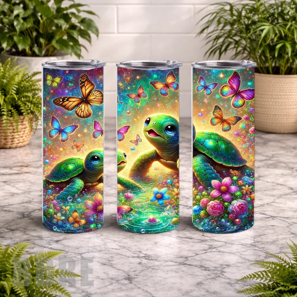 Turtle Butterflies 20 OZ Wrap Mockup