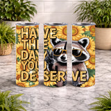 Raccoon Sunflowers 2 20 OZ Wrap Mockup