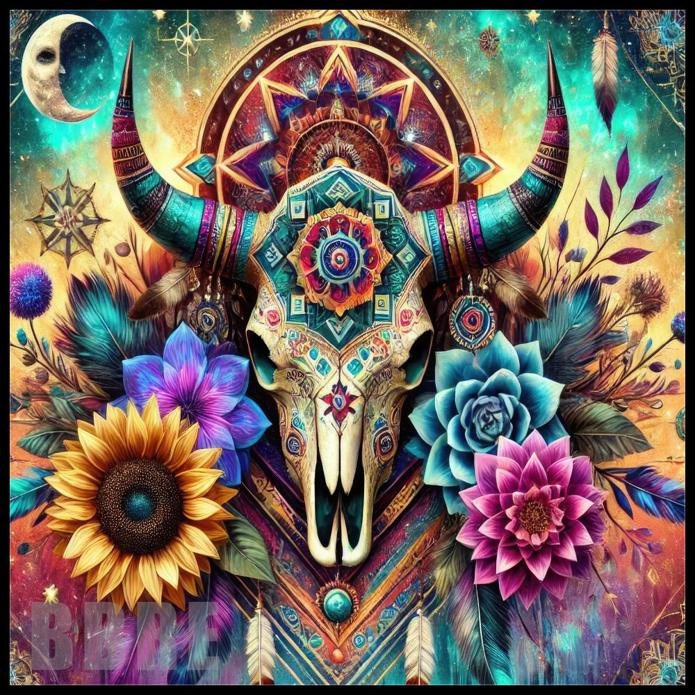 Boho Bull Skull 20 OZ Sublimation Wrap