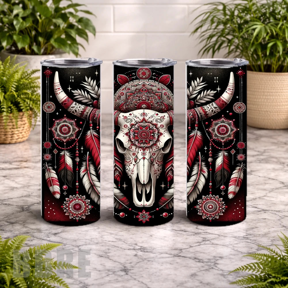 Red Skull Art 20 OZ Wrap Mockup