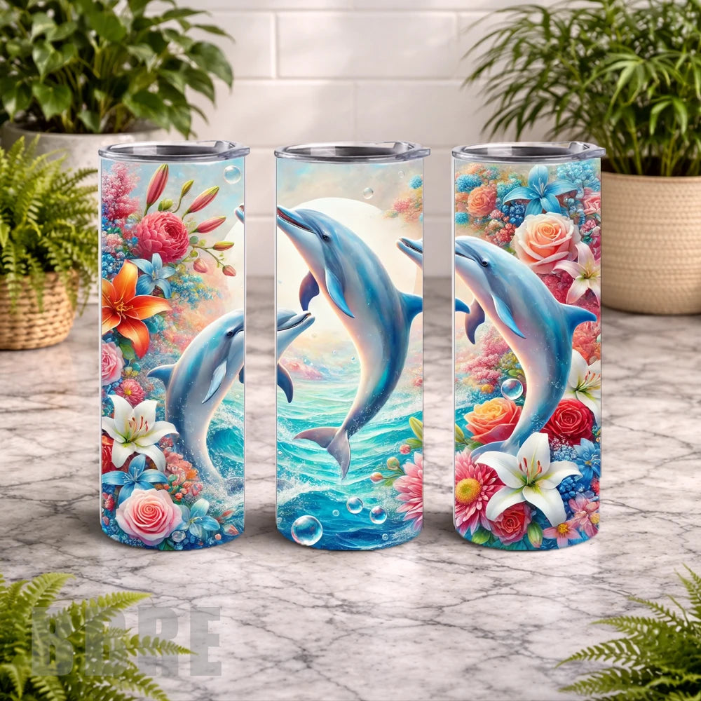 Dolphin Splash 20 OZ Wrap Mockup