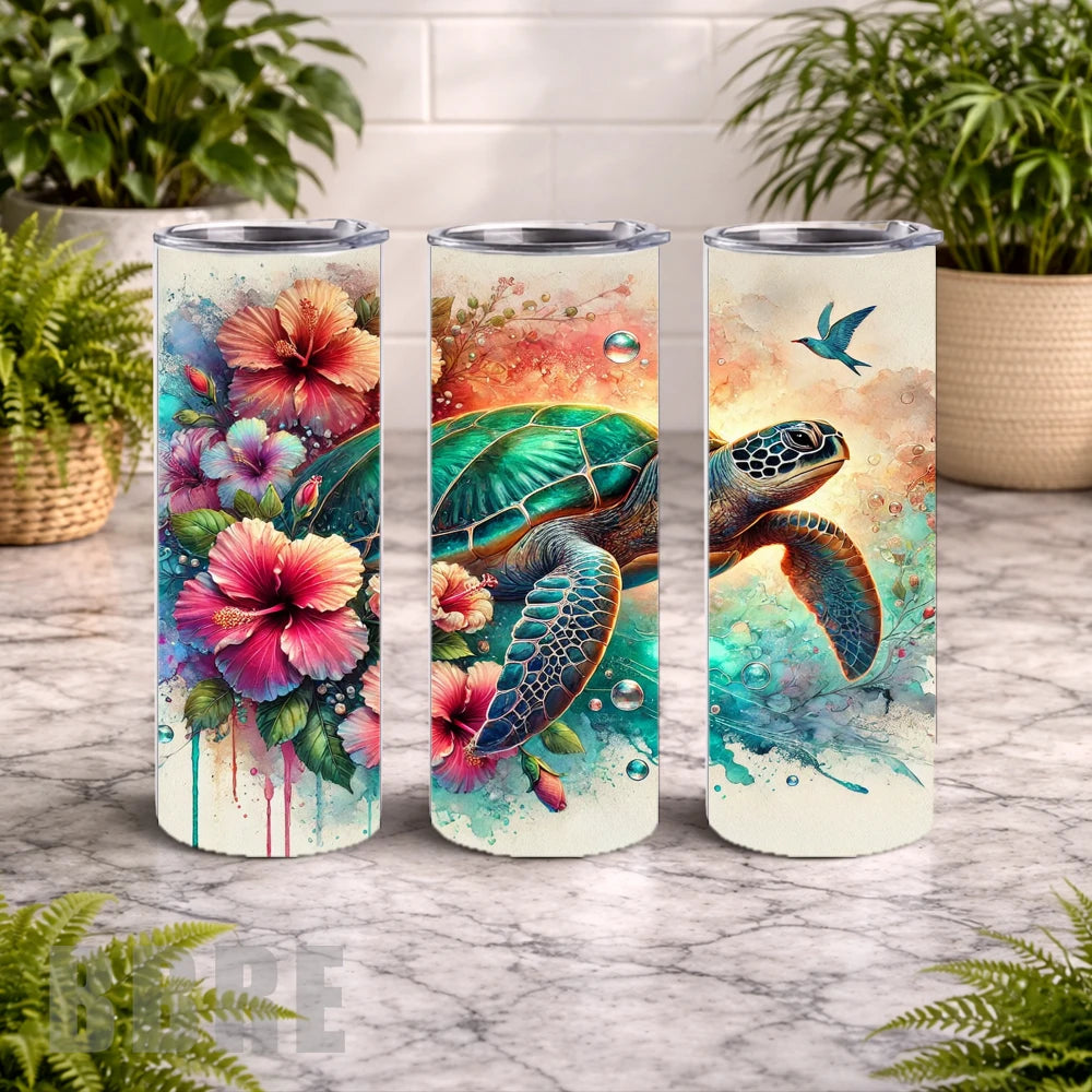 Tropical Turtle 10 20 OZ Wrap Mockup