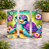 Tropical Turtle 2 20 OZ Wrap Mockup