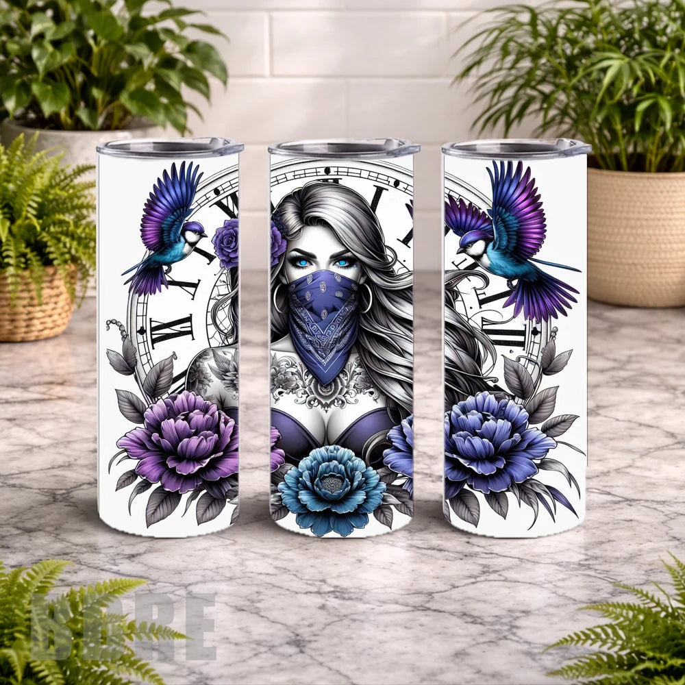 Masked Beauty 20 OZ Wrap Mockup