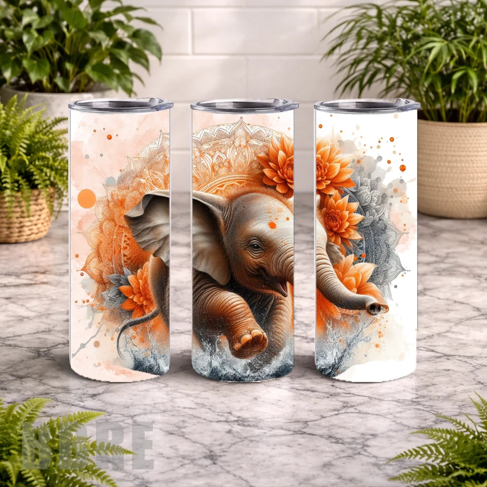 Elephant Splash 20 OZ Wrap Mockup