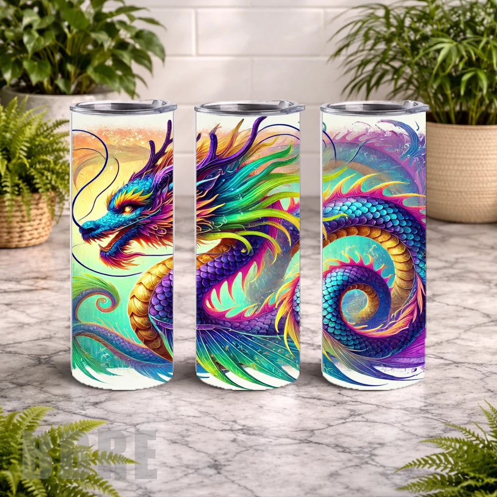 Colorful Dragon 20 OZ Wrap Mockup