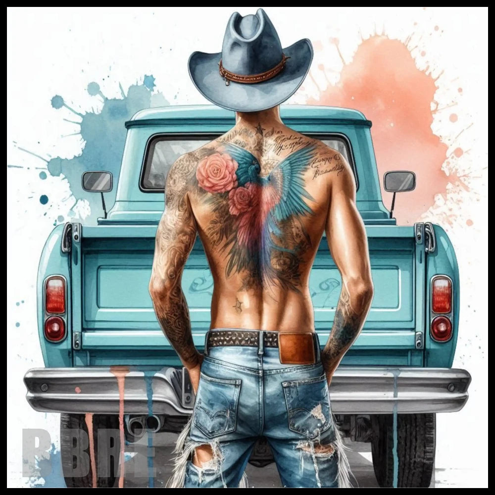 Cowboy Tattoo 20 OZ Sublimation Wrap