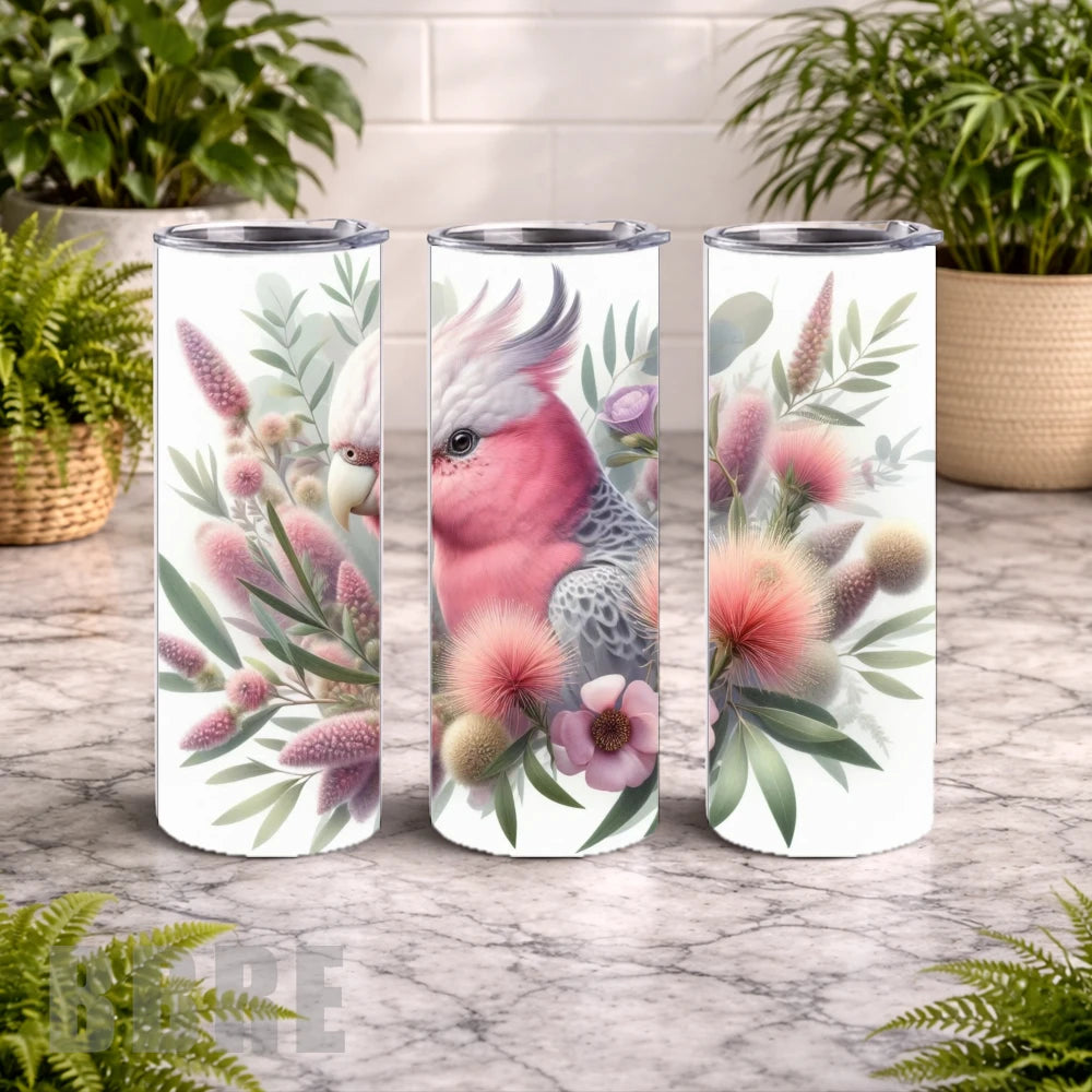 Floral Parrot 20 OZ Wrap Mockup