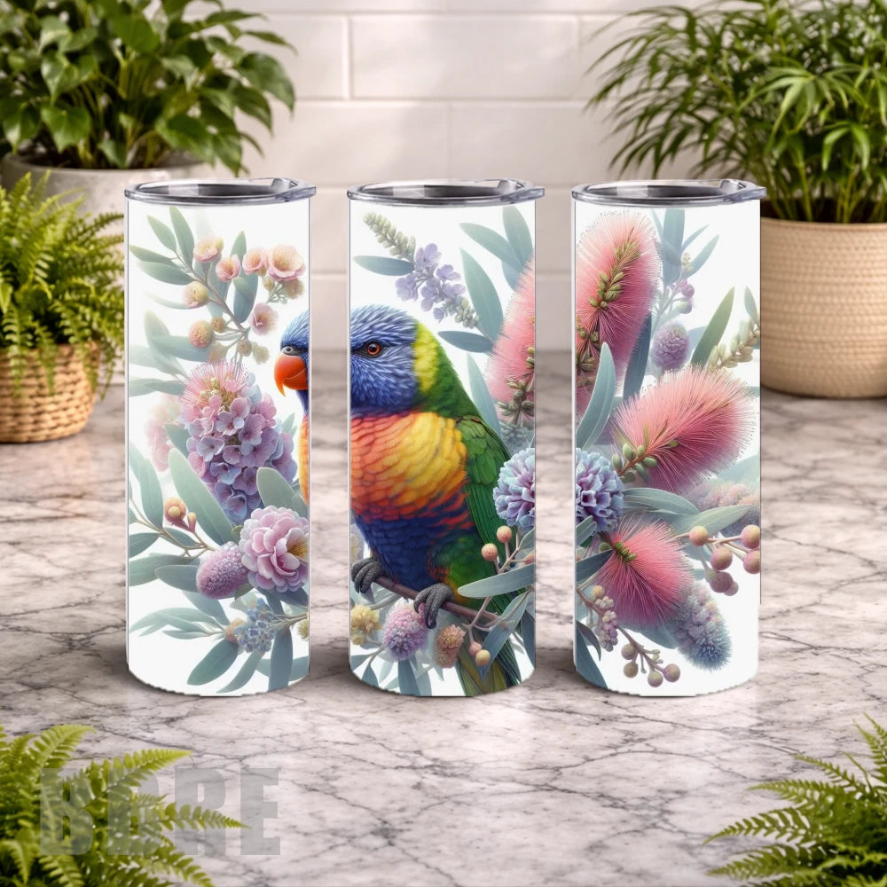 Colorful Parrot 20 OZ Wrap Mockup
