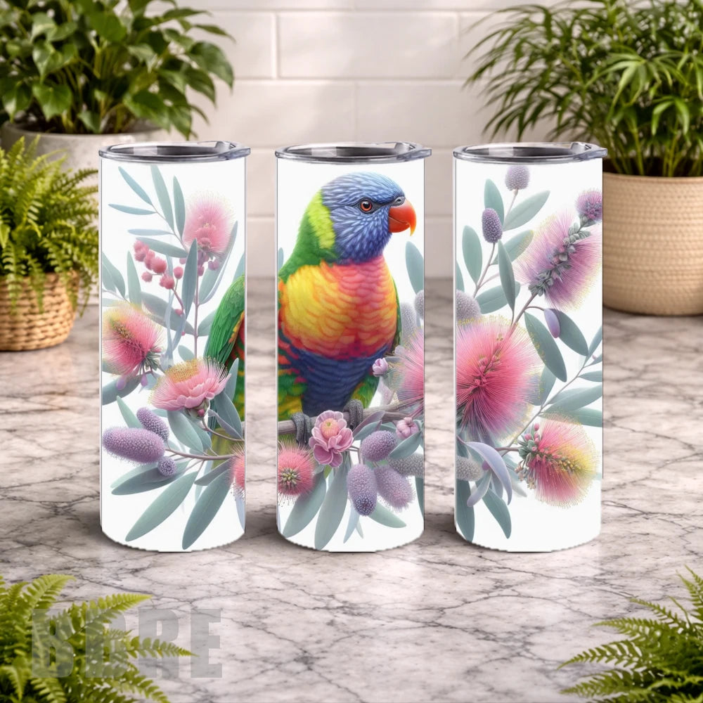 Colorful Parrot 2 20 OZ Wrap Mockup