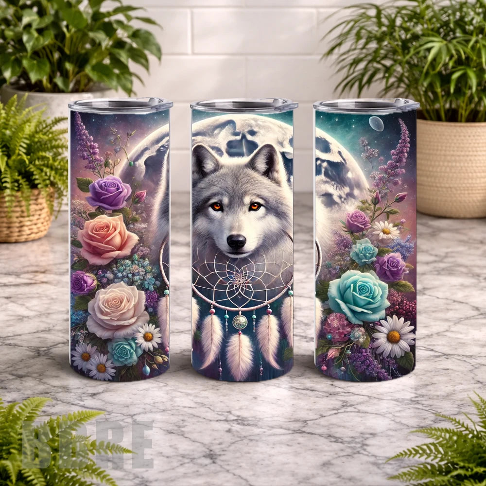 Wolf Dreamcatcher 5 20 OZ Wrap Mockup