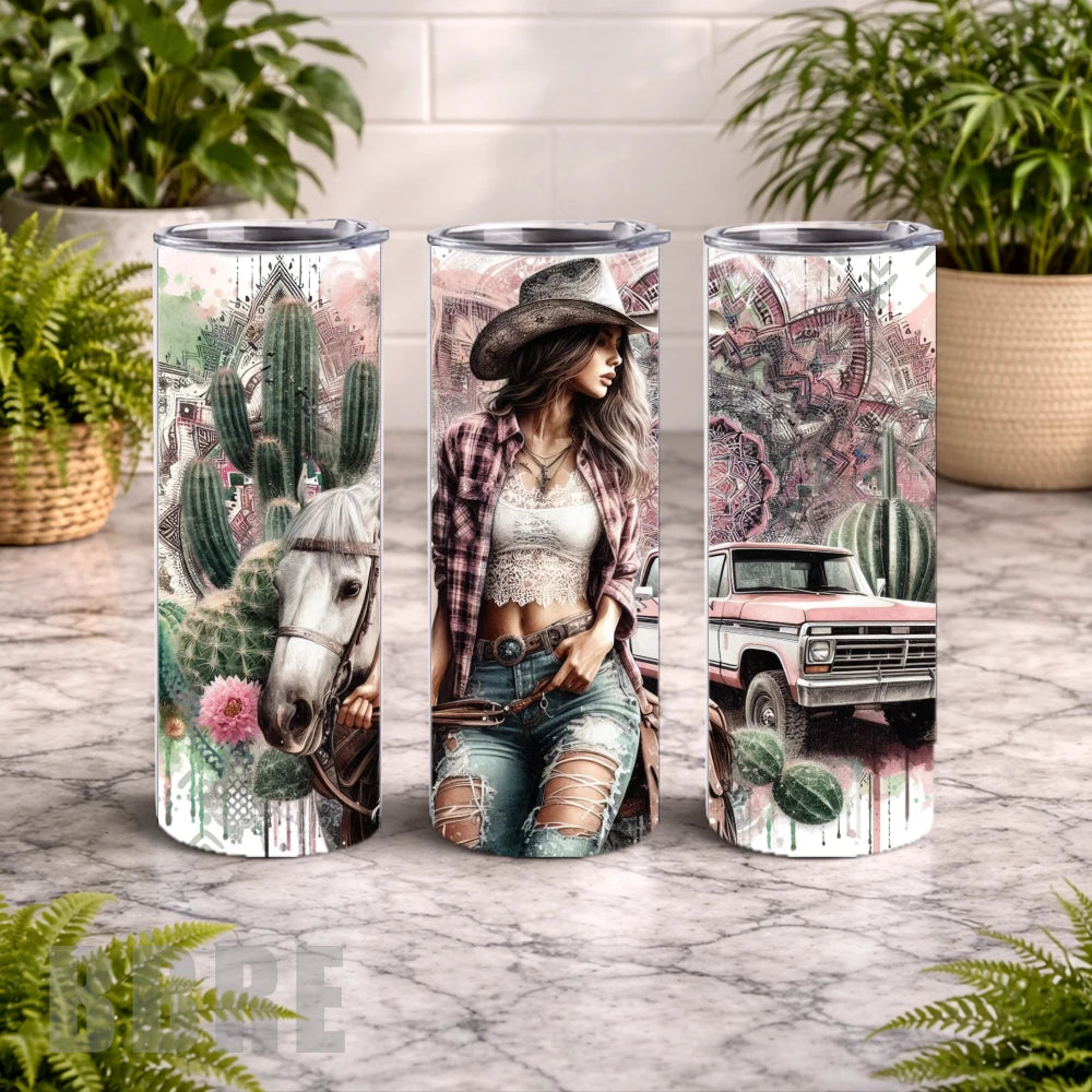 Cowgirl Spirit 20 OZ Wrap Mockup