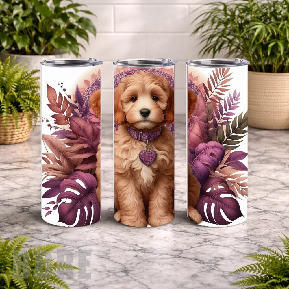 Puppy Floral 20 OZ Wrap Mockup