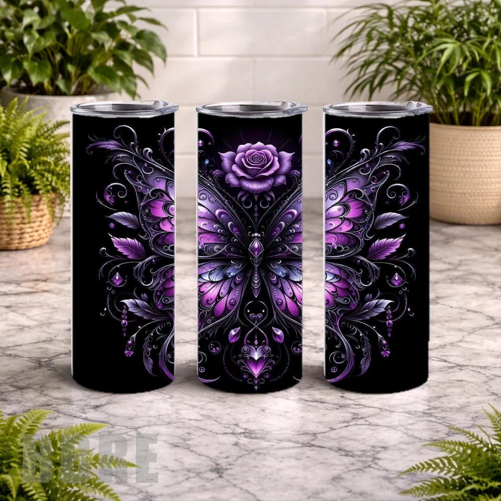 Purple Butterfly 20 OZ Wrap Mockup