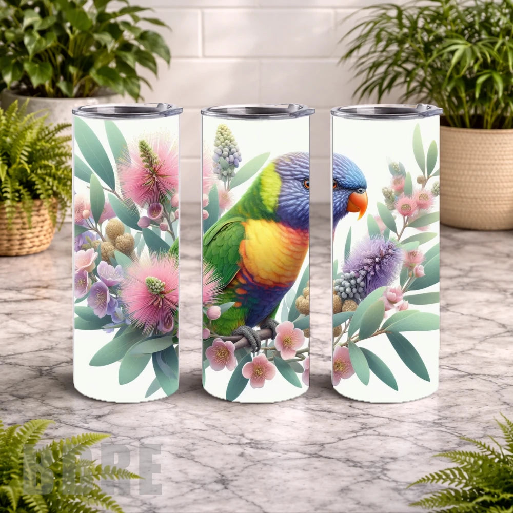 Colorful Parrot 3 20 OZ Wrap Mockup