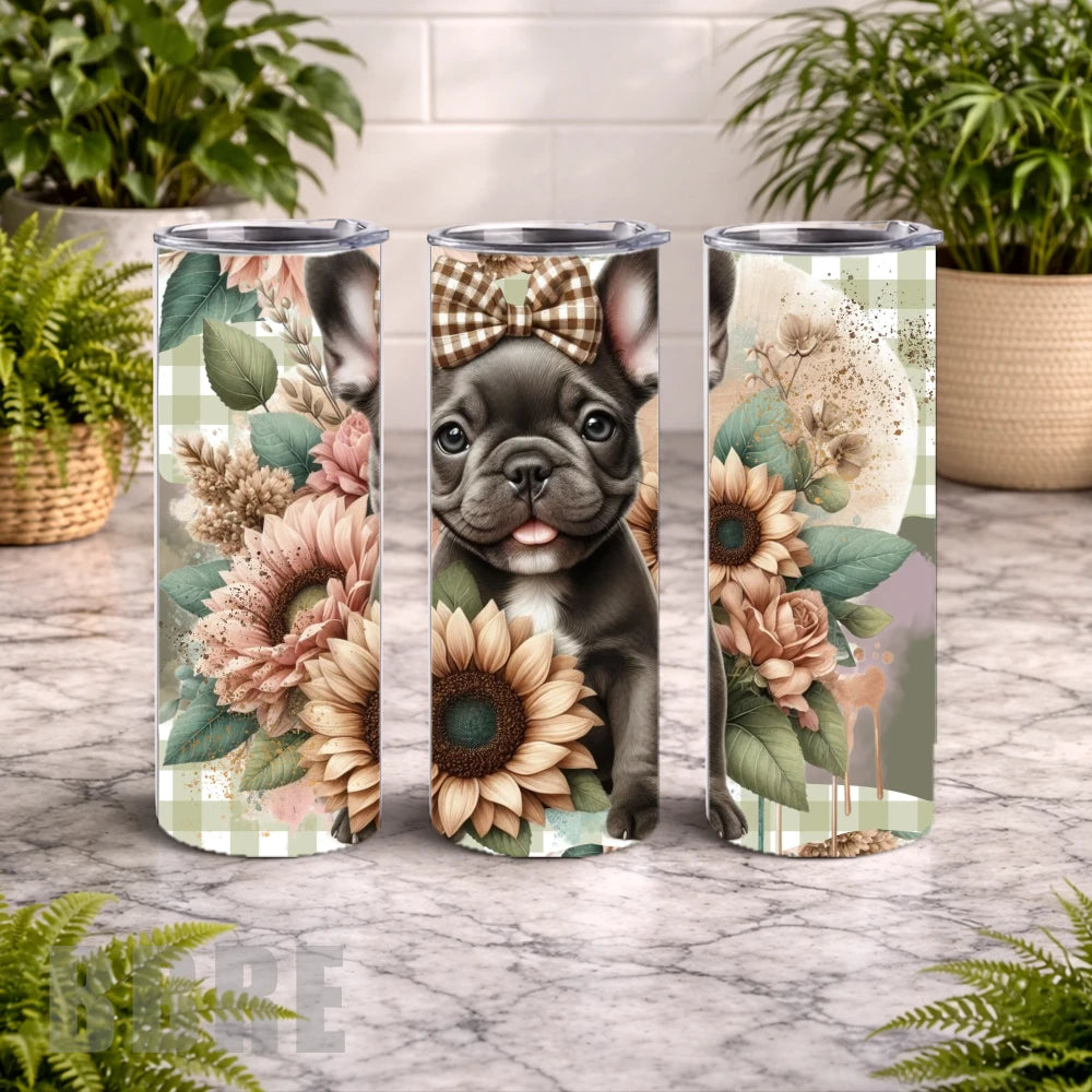 Floral Frenchie 20 OZ Wrap Mockup