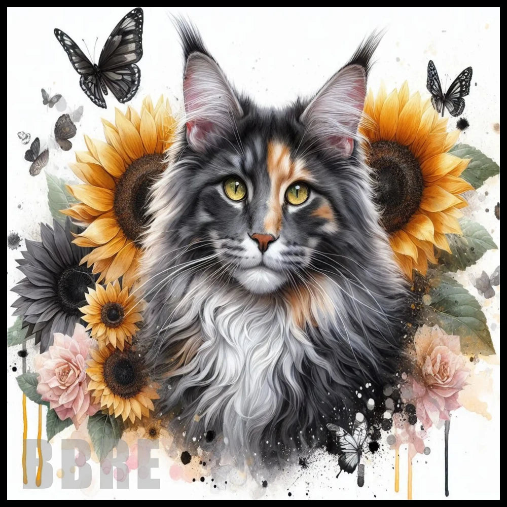 Floral Cat 3 20 OZ Sublimation Wrap
