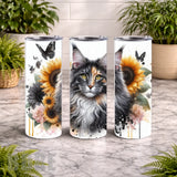 Floral Cat 3 20 OZ Wrap Mockup