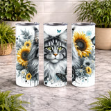 Floral Cat 4 20 OZ Wrap Mockup