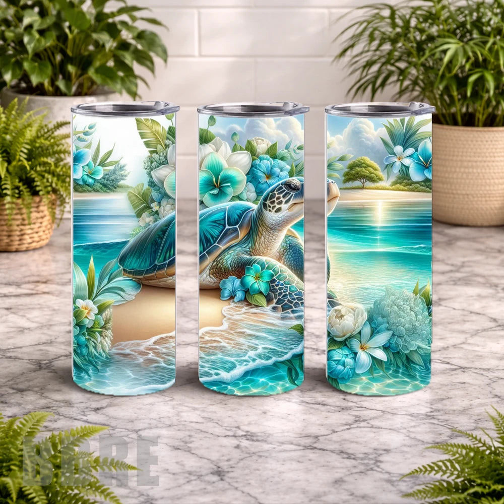 Turtle Paradise 2 20 OZ Wrap Mockup