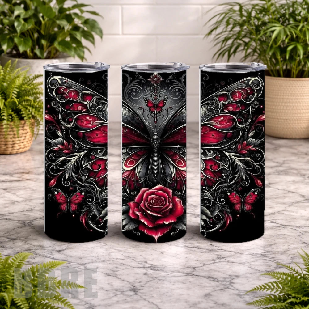 Butterfly Rose 20 OZ Wrap Mockup