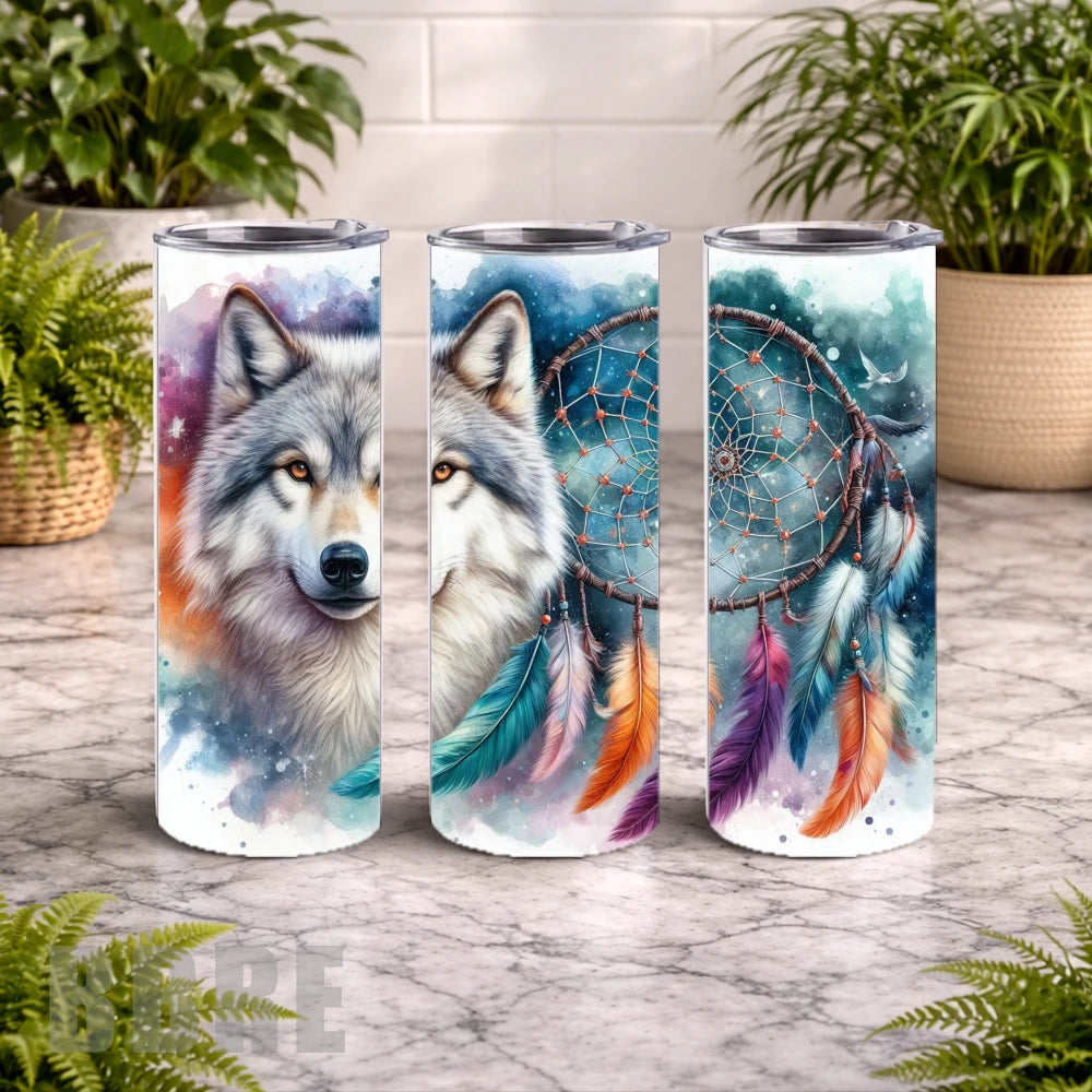 Wolf Dreamcatcher 7 20 OZ Wrap Mockup