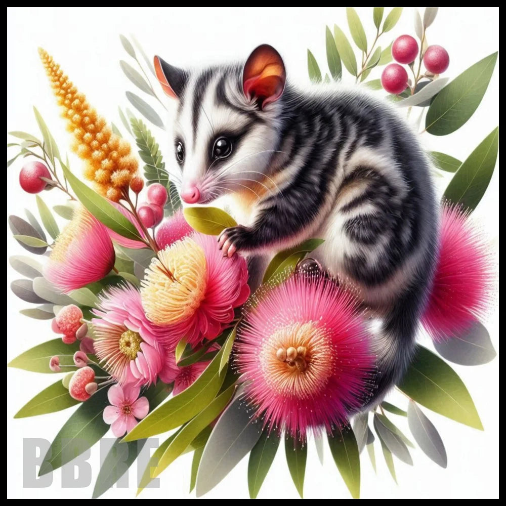 Floral Possum 2 20 OZ Sublimation Wrap