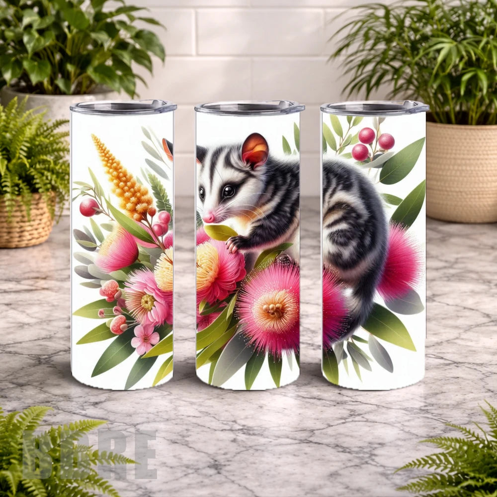 Floral Possum 2 20 OZ Wrap Mockup