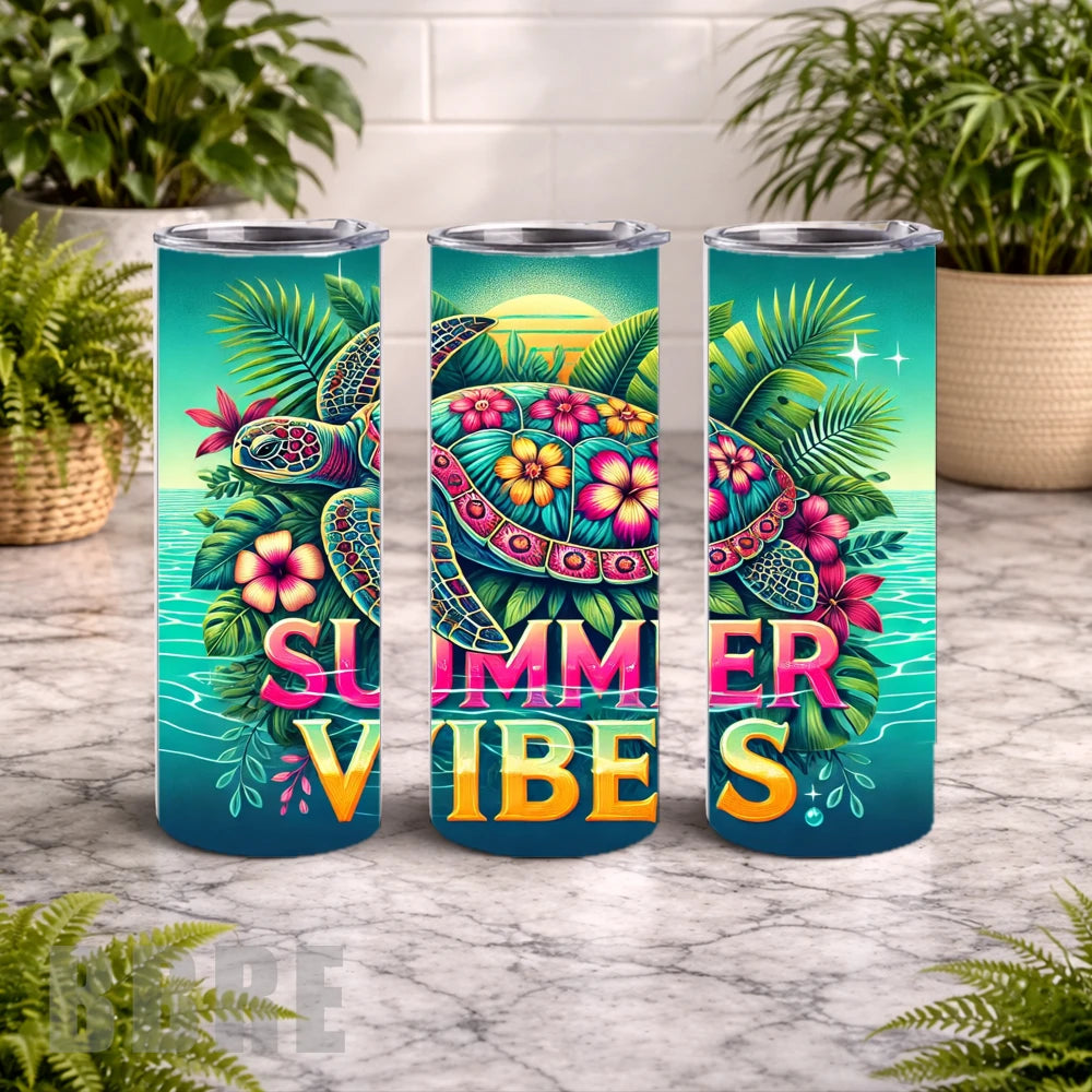 Tropical Turtle 20 OZ Wrap Mockup