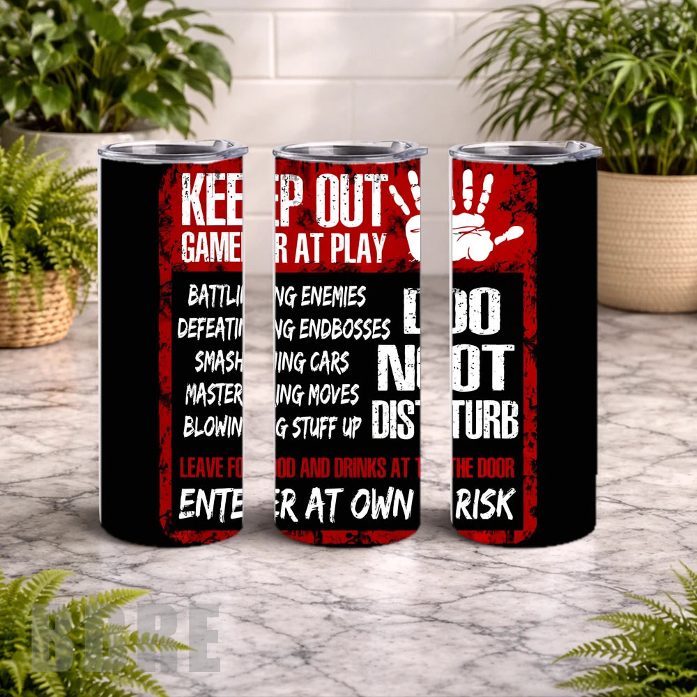 Gamer Warning 20 OZ Wrap Mockup