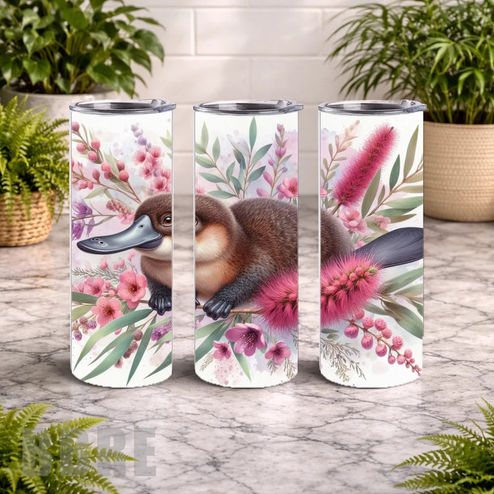 Floral Platypus 20 OZ Wrap Mockup