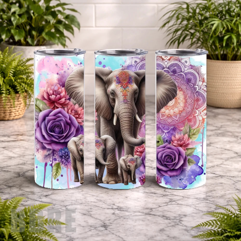 Elephant Family 3 20 OZ Wrap Mockup