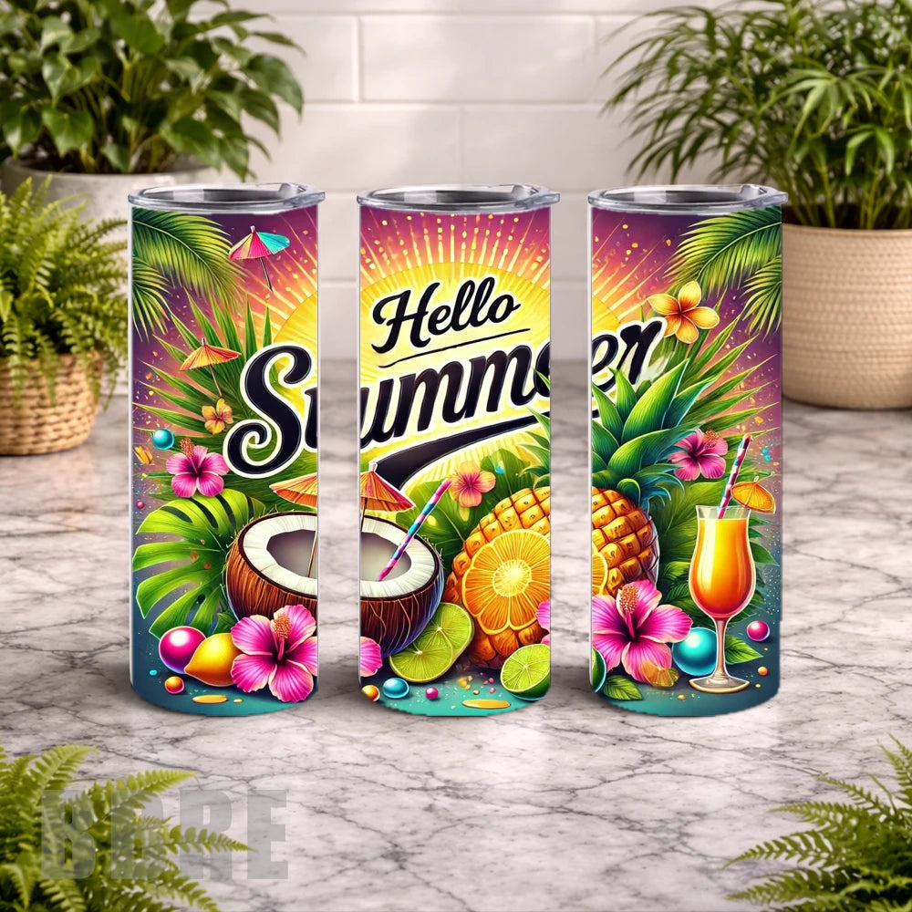 Hello Summer 20 OZ Wrap Mockup