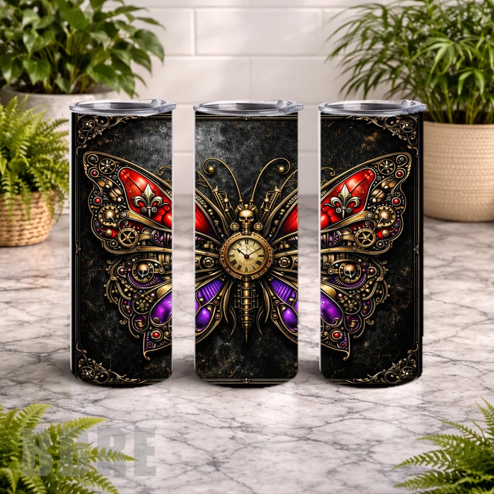 Steampunk Butterfly 20 OZ Wrap Mockup