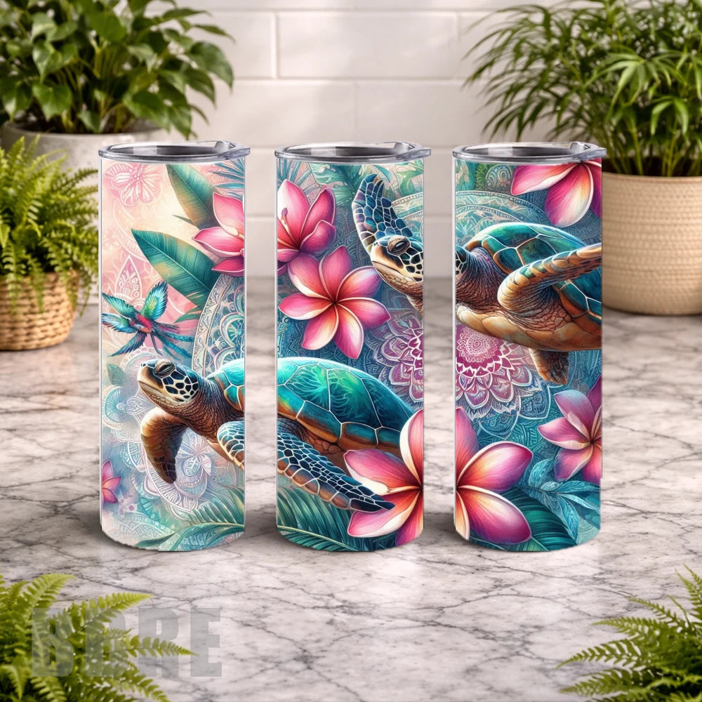 Tropical Turtles 6 20 OZ Wrap Mockup
