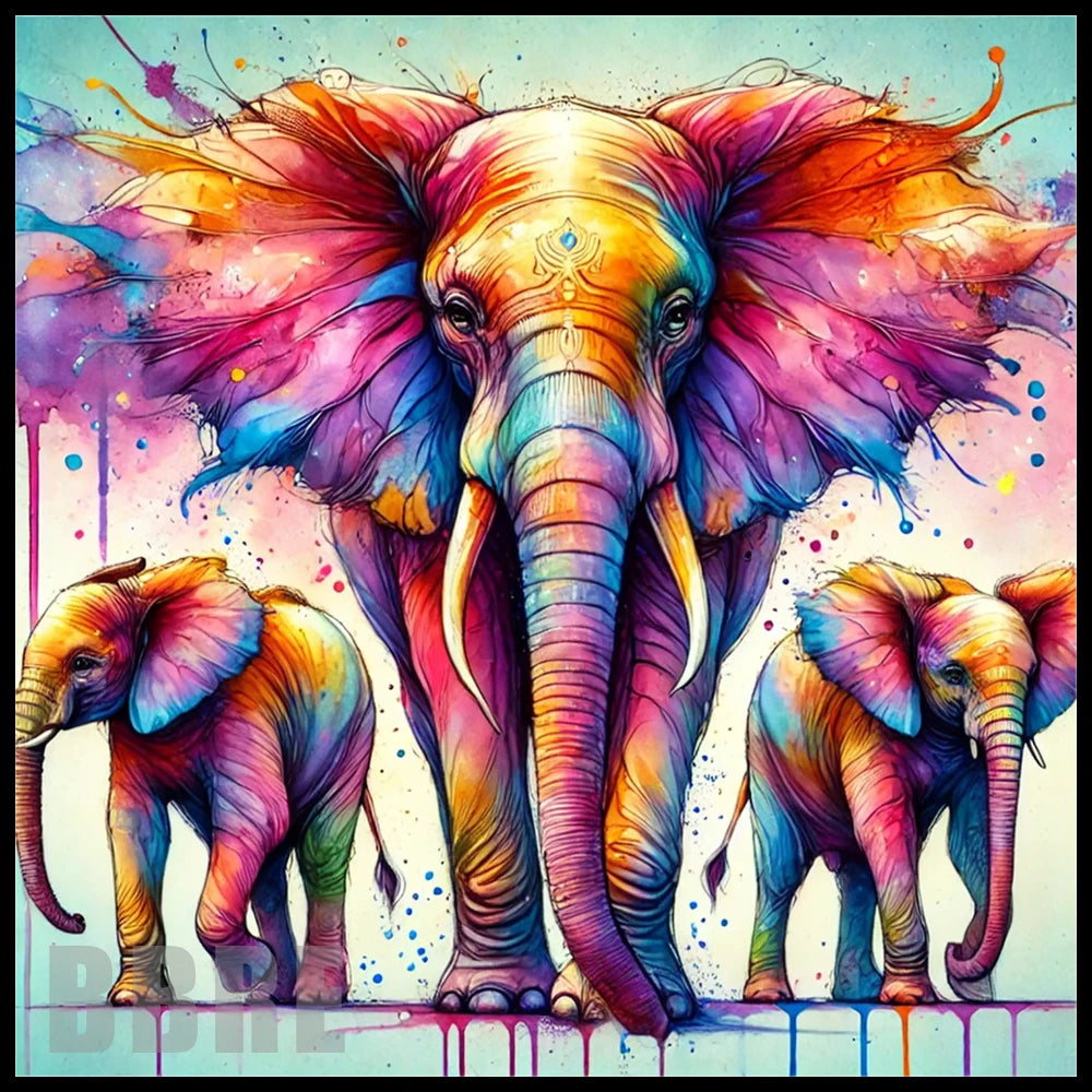 Colorful Elephants 20 OZ Sublimation Wrap