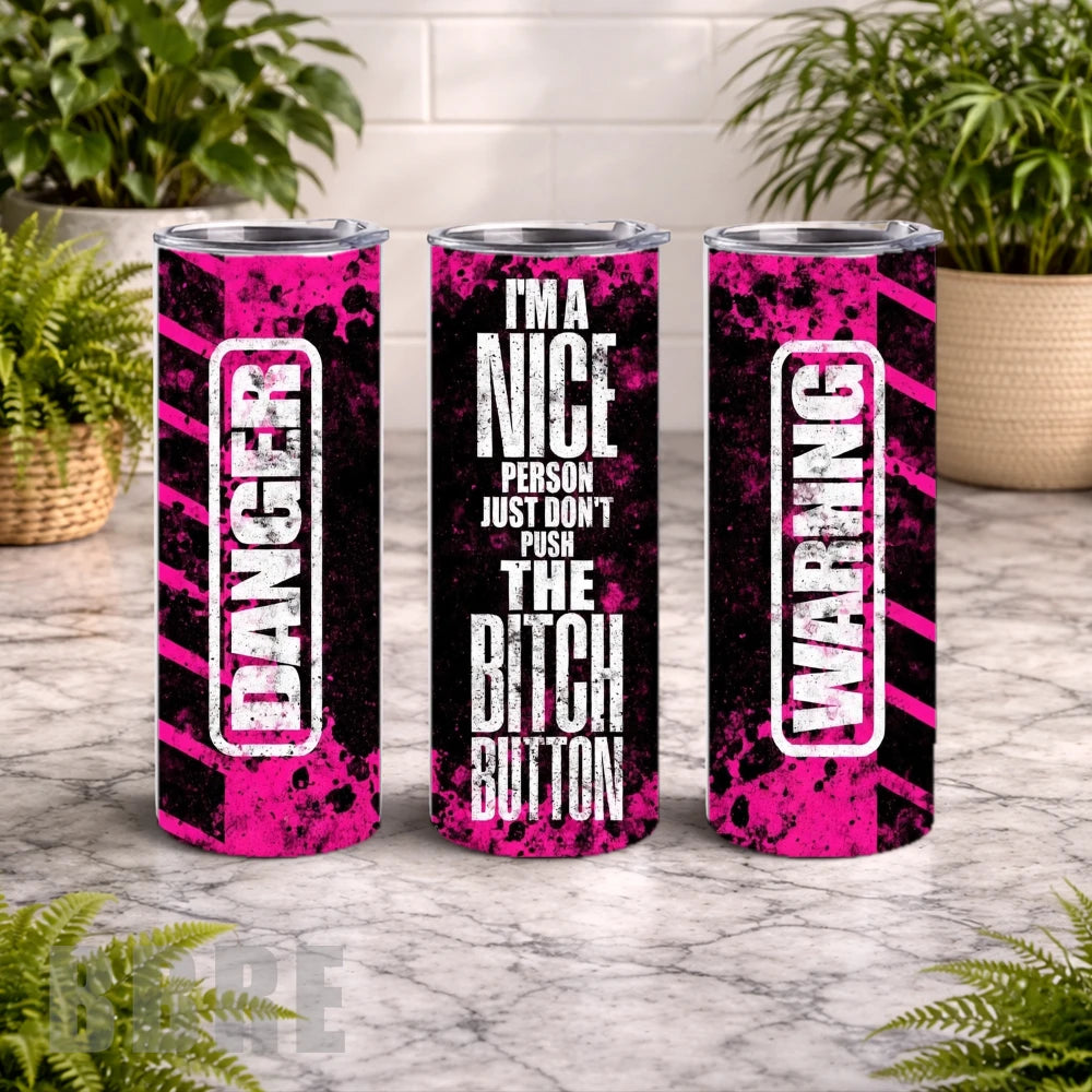Warning Tumbler 20 OZ Wrap Mockup